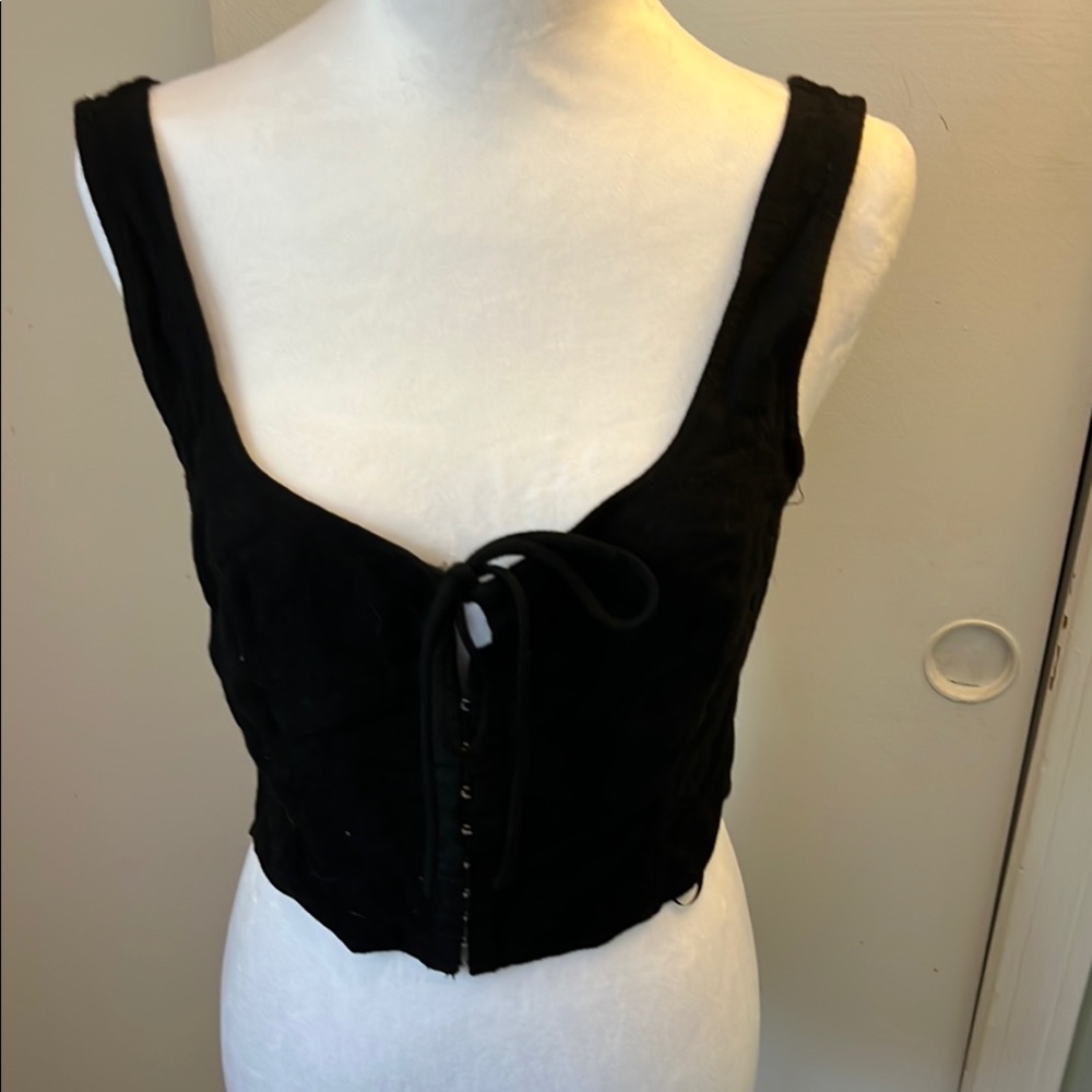 Kendal & Kylie Black Lace-Up Women's Top